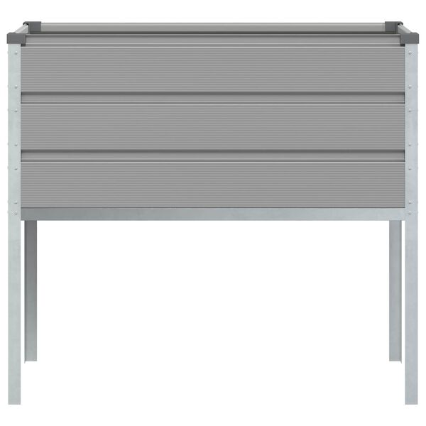 vidaXL Planter Light Grey 100 x 45 x 90 cm Galvanised Steel