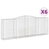 vidaXL Gabion Basket Set of 6 Silver Galvanized iron Extra Large