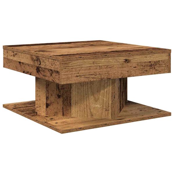vidaXL Coffee Table Old Wood Engineered Wood Small Coffee Table Square
