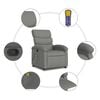 vidaXL Massage Recliner Chair Dark Grey