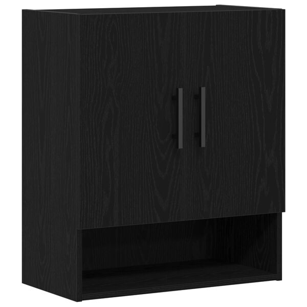 vidaXL Wall Cabinet Black oak 60 x 31 x 70 cm Engineered wood