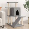 vidaXL Cat Tree Light grey Engineered wood, Plush, Sisal 38.2 in, Medium