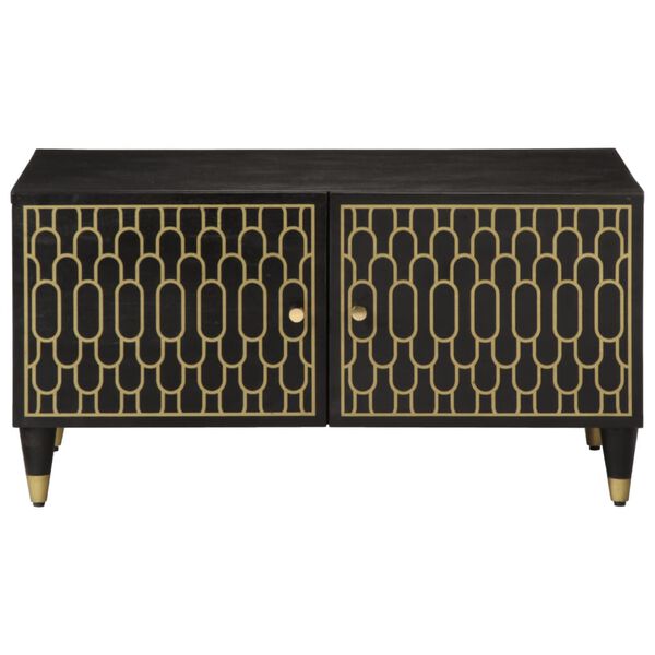 vidaXL Coffee Table Black Solid mango wood Low Coffee Table