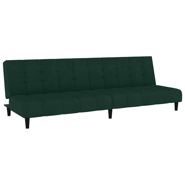 vidaXL Sofa Bed Dark Green Velvet (100% polyester), wood, plastic Compact