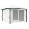 vidaXL Gazebo with Curtain 118.1"x118.1" Cream Aluminum