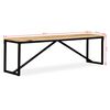 vidaXL Bench Natural Mango Wood and Black Steel Solid Mango Wood and Steel