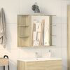 vidaXL Bathroom Mirror Cabinet Sonoma oak Engineered wood, acrylic 31.5 in