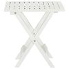 vidaXL Side Table White Acacia hardwood Small Foldable Side Table