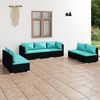 vidaXL Garden Lounge Set Black PE Rattan Medium Modular