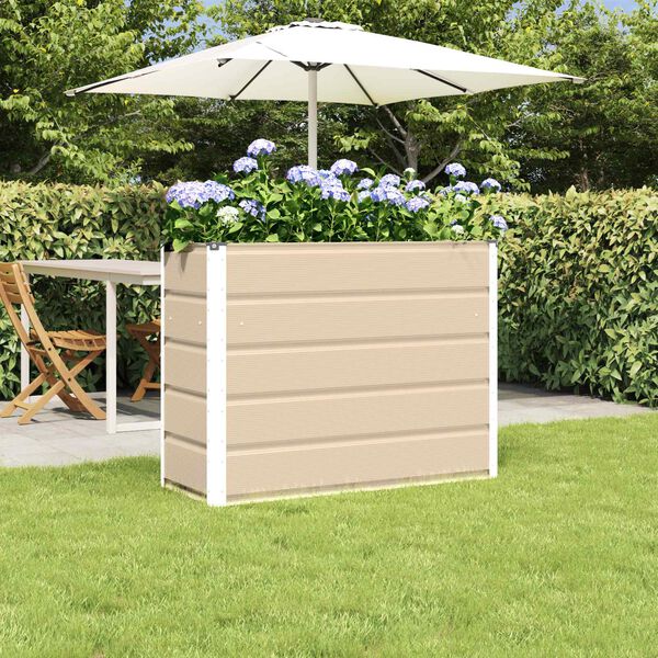 vidaXL Planter Ivory 39.37 x 15.75 x 29.53 in Steel