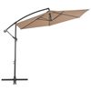 vidaXL Cantilever Umbrella Taupe Polyester, Metal Large Tiltable