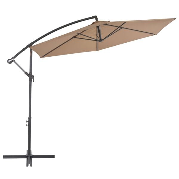 vidaXL Cantilever Umbrella Taupe Polyester, Metal Large Tiltable