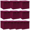 vidaXL Storage Box Set of 10 Dark Red Non-woven fabric (100% polyester)