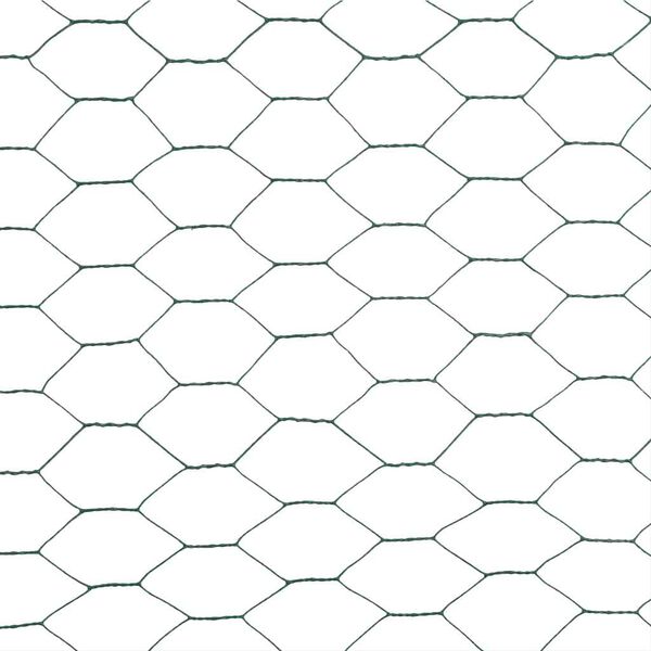 vidaXL Chicken Wire Fence Steel with PVC Coating 82.0x4.9' Green