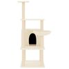 vidaXL Cat Tree Cream Engineered wood, plush, sisal 52.0 in tall
