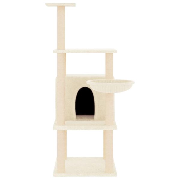 vidaXL Cat Tree Cream Engineered wood, plush, sisal 52.0 in tall