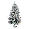 vidaXL Artificial Hinged Christmas Tree 150 LEDs & Ball Set 59.1"