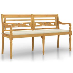 vidaXL Bench Solid Teak Wood, Polyester 59.1 in Durable Bench