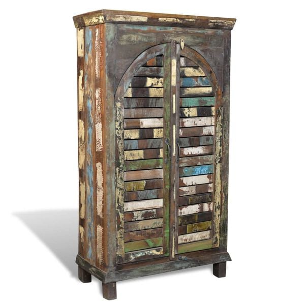 vidaXL Bookshelf Multicolor Reclaimed solid wood with iron handles Medium