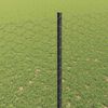 vidaXL Fence with Post Grey 4.92 x 32.81 ft Steel and PVC
