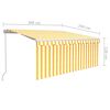 vidaXL Retractable Awning Yellow and White