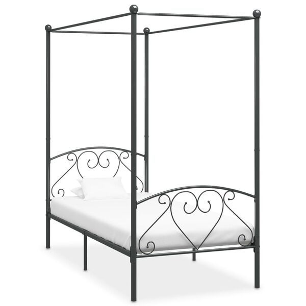 vidaXL Bed Frame Grey Metal Double Durable Bed Frame Rectangular
