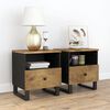 vidaXL Bedside Cabinet Set of 2 Honey Brown and Black