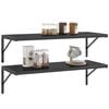 vidaXL Shelf Bracket Black Stainless Steel with Black Coating