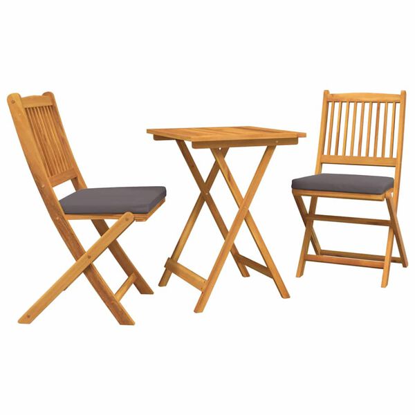 vidaXL Garden Bistro Set 3 pcs Brown Solid Acacia Wood