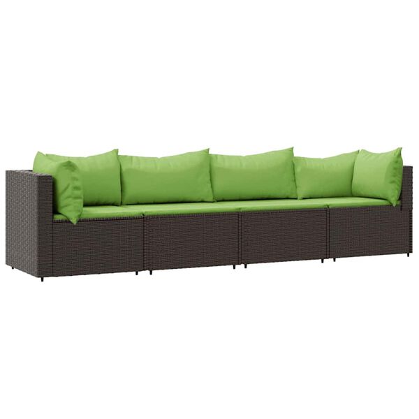 vidaXL Patio Lounge Set Brown and Green