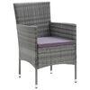 vidaXL Dining Set Grey PE rattan, Glass, Aluminum, Steel, Polyester Medium