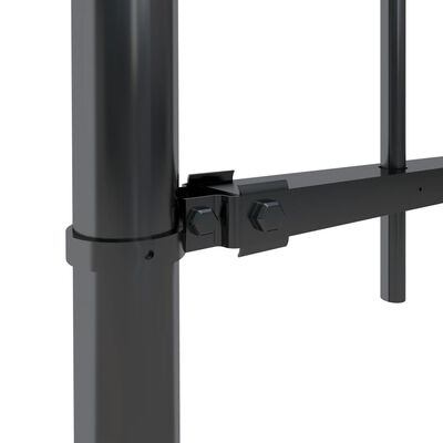 vidaXL Garden Fence with Spear Top Steel 66.9"x23.6" Black