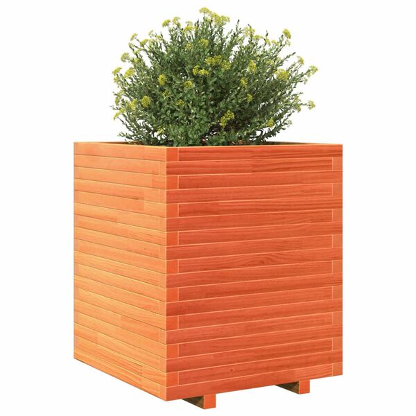 vidaXL Garden Planter Wax Brown Solid Pine Wood Medium Decorative Inlays