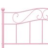 vidaXL Bed Frame Pink Metal Full Sturdy Rectangular Traditional