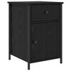 vidaXL Bedside Cabinet 2 pcs Black Oak 15.75 x 16.54 x 23.62 in