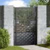 vidaXL Garden Gate Black 39.4x59.1" Steel Cross  Design