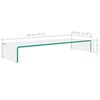 vidaXL TV Stand Clear Tempered glass and plastic 35.4 x 11.8 x 5.1 in