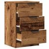 vidaXL Bedside Cabinet Set of 2 Old wood Engineered wood, metal Medium