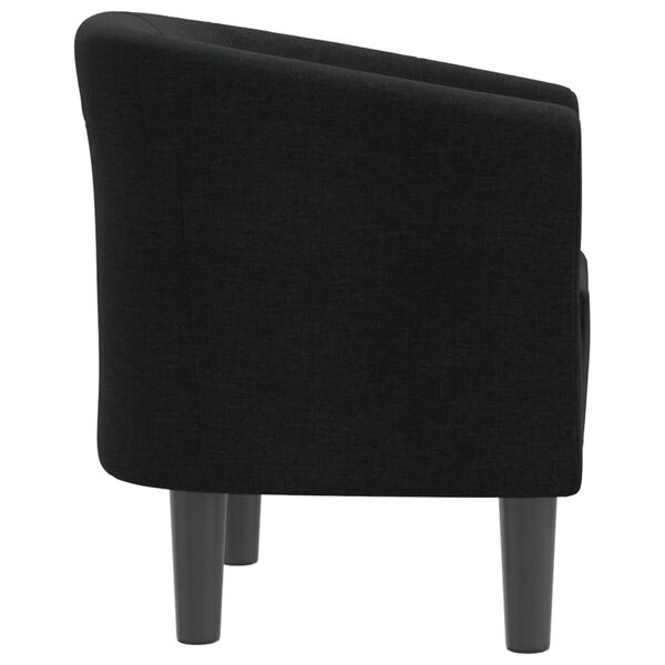 vidaXL Tub Chair Black Polyester Medium Armchair Round Modern