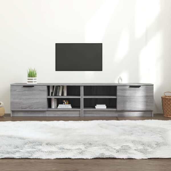 vidaXL TV Cabinet Set of 2 Gray Sonoma Engineered wood Compact
