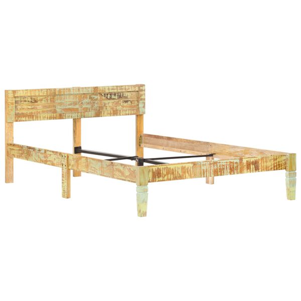 vidaXL Bed Frame Reclaimed wood color Solid reclaimed wood, Steel