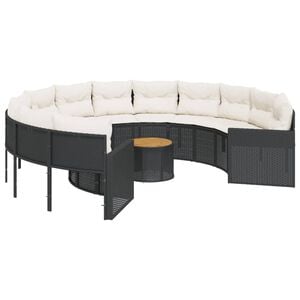 vidaXL Patio Sofa Black, Cream White