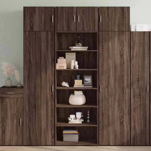 vidaXL Highboard Brown oak Engineered wood 27.6x16.1x72.8 in Highboard