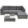 vidaXL Garden Furniture Set Gray PE Rattan Medium Modular