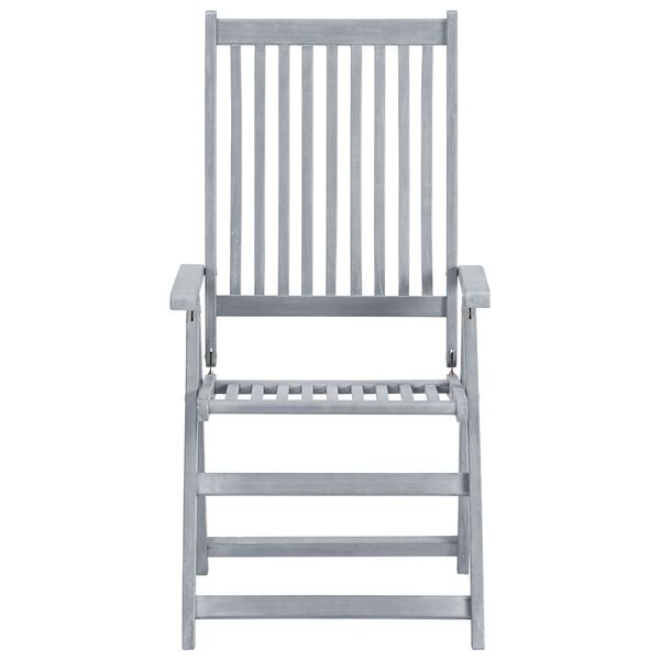 vidaXL Garden Chair Set of 6 Grey, Taupe Solid Acacia wood, 100% Polyester