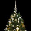 vidaXL Artificial Hinged Christmas Tree 300 LEDs & Ball Set 70.9"