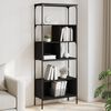 vidaXL Bookcase Black Engineered wood, metal Medium Adjustable Feet