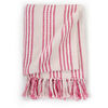 vidaXL Throw Pink and White 100% Cotton 86.6 x 98.4 in Throw