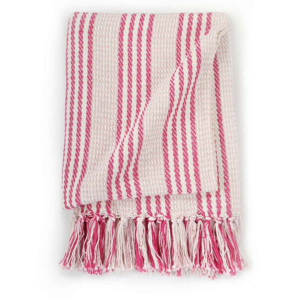 vidaXL Throw Pink and White 100% Cotton 86.6 x 98.4 in Throw