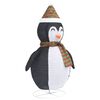 vidaXL Snow Penguin Figure Black and White Fabric and Steel 35.4 in